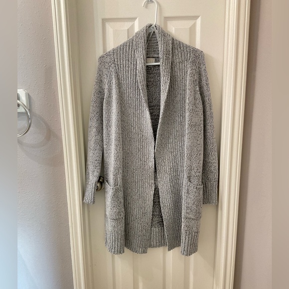 A New Day Long Cardigan Sweater, Heather Gray, Size XS, Shawl Collar, Open Front - Picture 8 of 11